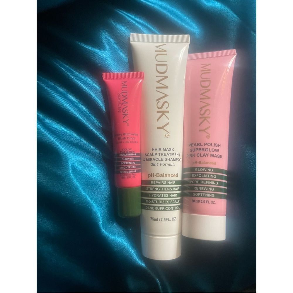 Mudmasky hair, mask, blush bundle